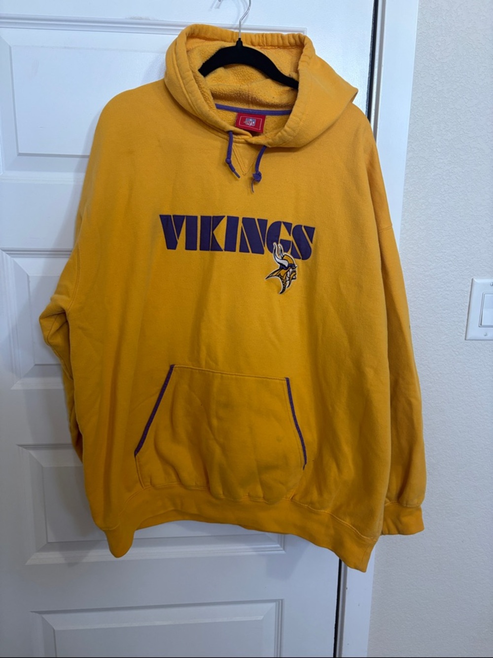 NFL Gold Hoodie with Purple Vikings Logo - Men's Pullover